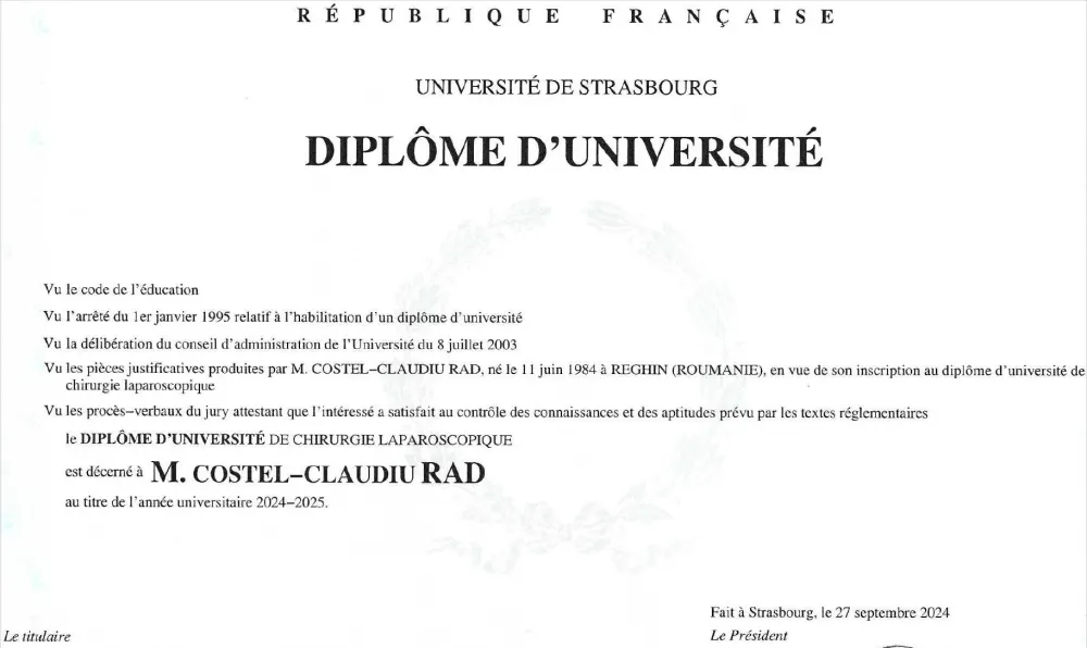 Diplôme d’Université, Strasbourg