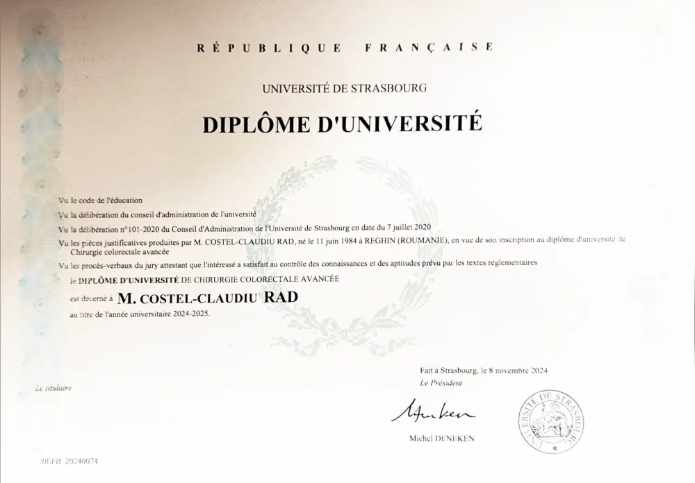 Diplôme d’Université, Strasbourg