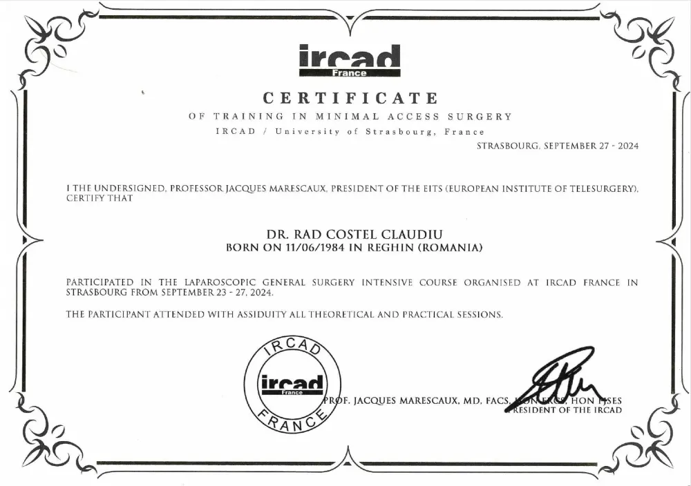 Certificat IRCAD